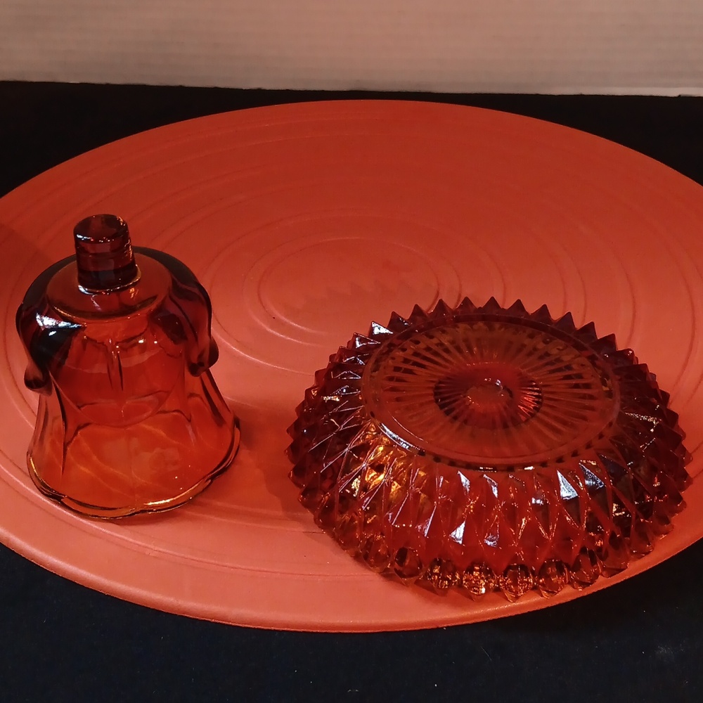 Is beautiful vintage glass candle holder